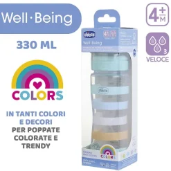 Biberon|Chicco Biberon Benessere 330Ml Flusso Rapido In Plastica Verde