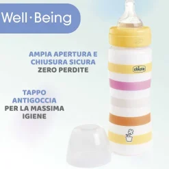 Biberon|Chicco Biberon Benessere 330Ml Flusso Rapido In Plastica Giallo