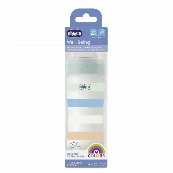 Biberon|Chicco Biberon Benessere 250Ml Flusso Medio In Plastica Bianco