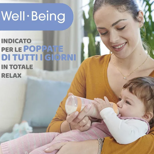 Biberon|Chicco Biberon Benessere 250Ml Flusso Medio In Plastica Bianco