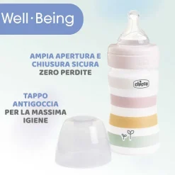 Biberon|Chicco Biberon Benessere 150Ml Flusso Lento In Plastica Bianco