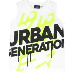 Canottiere|Chicco Canotta Scritta Effetto Grafico Bianco