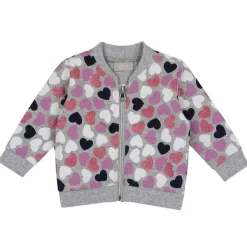 Cardigan|Chicco Cardigan Con Zip E Fantasia All Over Grigio Stampato