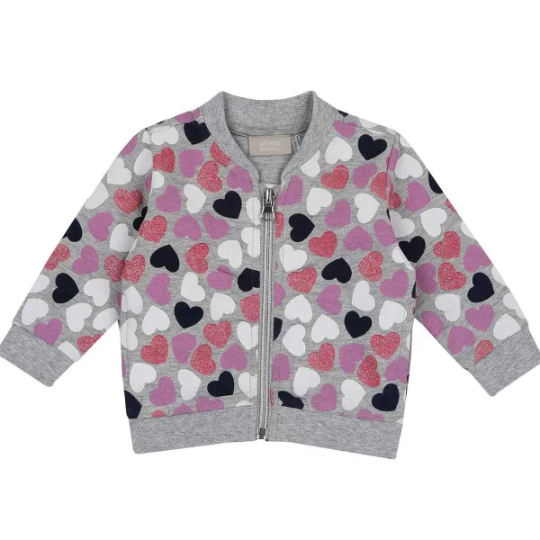 Cardigan|Chicco Cardigan Con Zip E Fantasia All Over Grigio Stampato