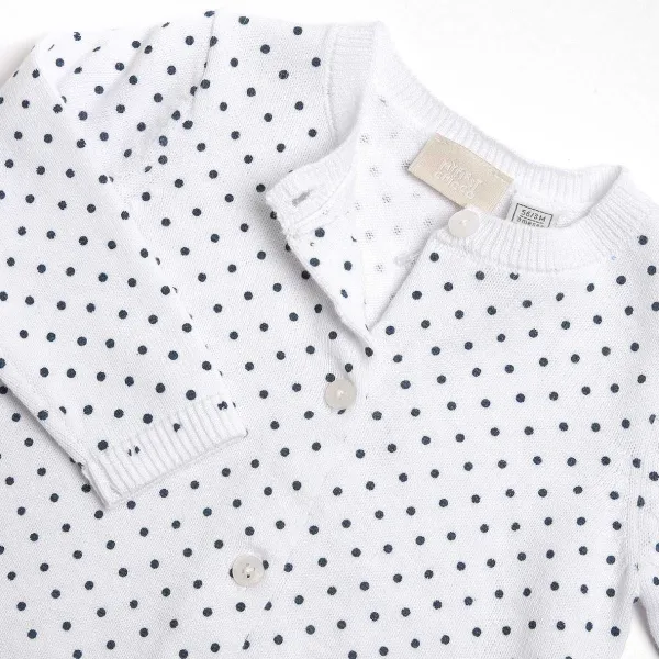 Cardigan|Chicco Cardigan Di Tricot A Pois Bianco