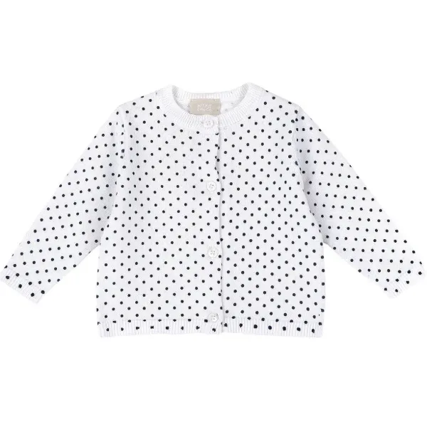Cardigan|Chicco Cardigan Di Tricot A Pois Bianco