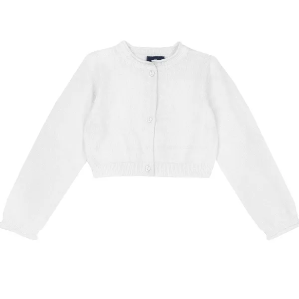Cardigan|Chicco Cardigan In Filato Di Cotone Bianco