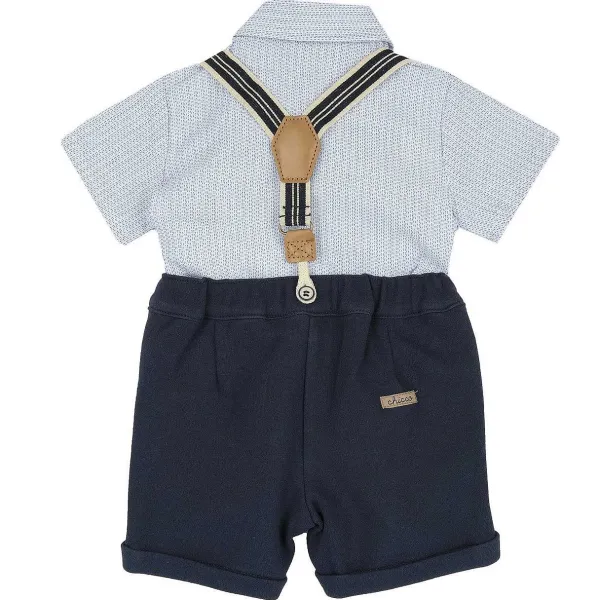 Completi|Chicco Completo Camicia E Pantaloni Corti Con Bretelle