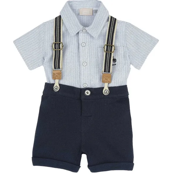Completi|Chicco Completo Camicia E Pantaloni Corti Con Bretelle