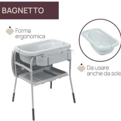 Bagnetti E Fasciatoi|Chicco Cuddle&Bubble Grey Melange