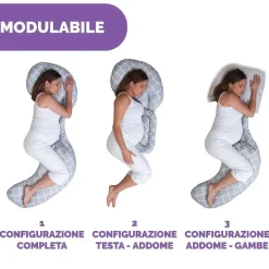 Cuscini Gravidanza Boppy®|Chicco Cuscino Gravidanza Total Body 3 Pezzi Grigio