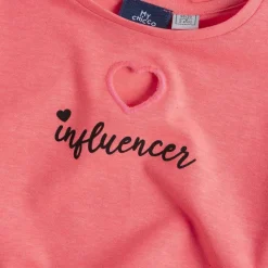 T-Shirt|Chicco Maglietta Fluo Con Cuore Traforato