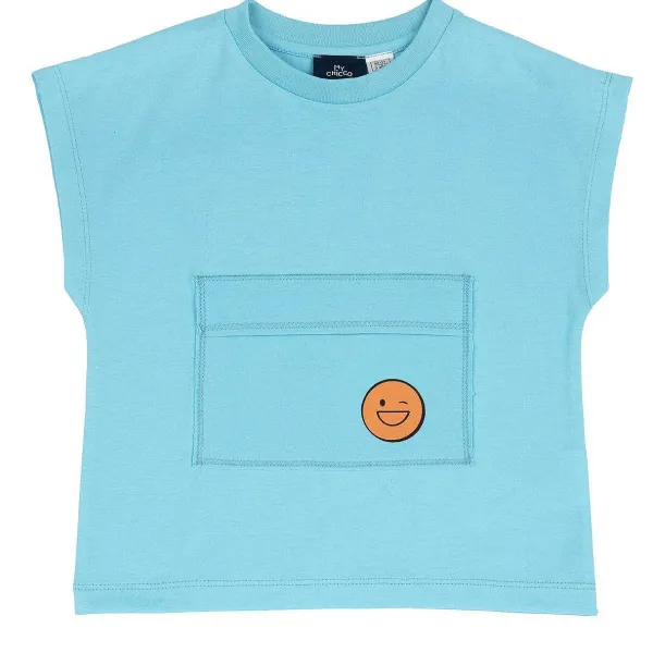 T-Shirt|Chicco Maglietta Manica Corta Azzurro Medio