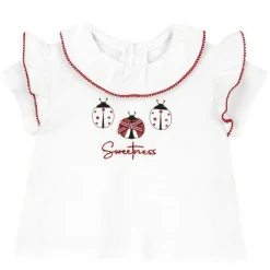 T-Shirt|Chicco Maglietta Manica Corta Con Stampa Coccinelle E Ricamo