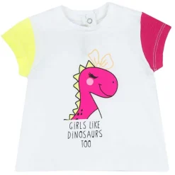 T-Shirt|Chicco Maglietta Manica Corta Con Dinosaura Naturale Stampato