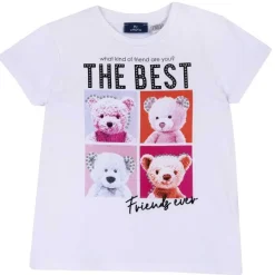 T-Shirt|Chicco Maglietta Manica Corta E Stampa Bianco E Rosa