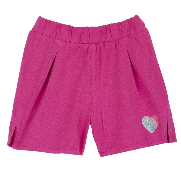 Pantaloni|Chicco Pantaloni Corti In Cotone Unito Rosa Scuro