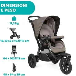 Passeggini|Chicco Passeggino Activ3 2023 Dark Beige