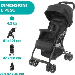 Passeggini|Chicco Passeggino Ohlal 3 Jet Black