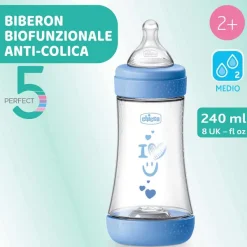 Biberon|Chicco Perfect 5 Biberon 240 Ml - Flusso Medio Azzurro