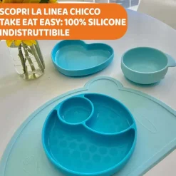 Piatti E Posate|Chicco Piatto In Silicone Con Ventosa Azzurro