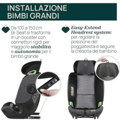 Seggiolini Auto Neonato|Chicco Seggiolino Auto Bi-Seat Air (61-150 Cm) Black