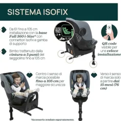 Seggiolini Auto Neonato|Chicco Seggiolino Auto Bi-Seat Air (61-150 Cm) Black