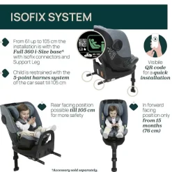 Seggiolini Auto Neonato|Chicco Seggiolino Auto Bi-Seat Air (61-150 Cm) Teal Melange