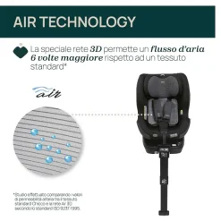 Seggiolini Auto Neonato|Chicco Seggiolino Auto Seat3Fit Air (40-125 Cm) Black Melange