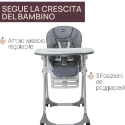Seggioloni|Chicco Seggiolone Polly Easy Grey Melange