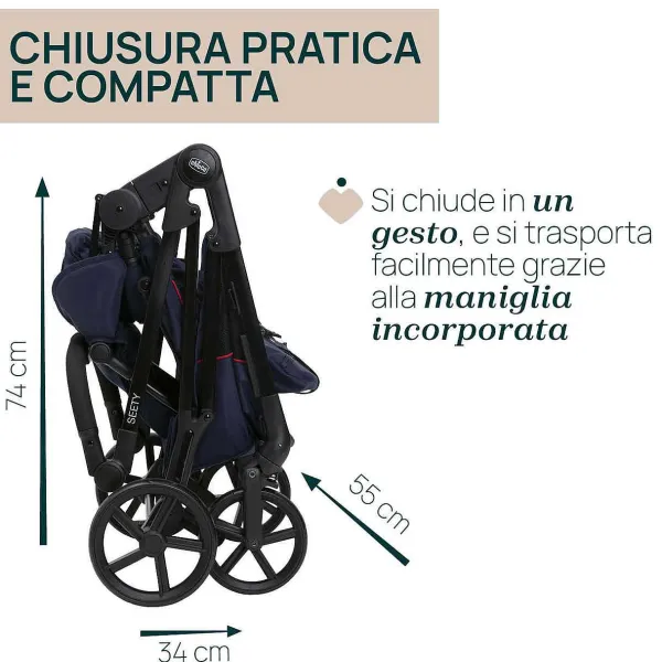 Trio E Sistemi Modulari|Chicco Trio Seety Con Kory Essential Oxford Blu